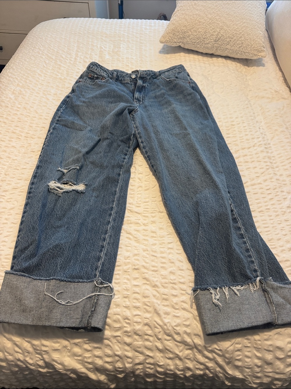 Rewash Light Blue Distressed Boyfriend Jeans